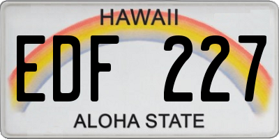 HI license plate EDF227