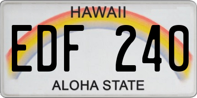HI license plate EDF240