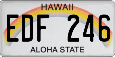 HI license plate EDF246