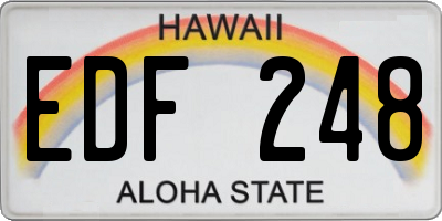 HI license plate EDF248