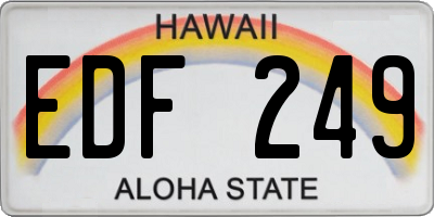 HI license plate EDF249