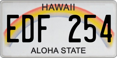 HI license plate EDF254