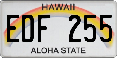 HI license plate EDF255