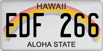 HI license plate EDF266