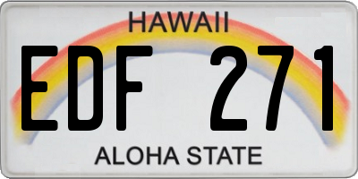 HI license plate EDF271