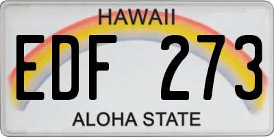 HI license plate EDF273