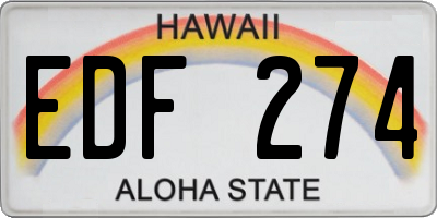 HI license plate EDF274