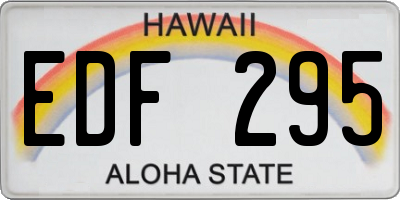 HI license plate EDF295