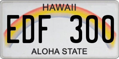 HI license plate EDF300