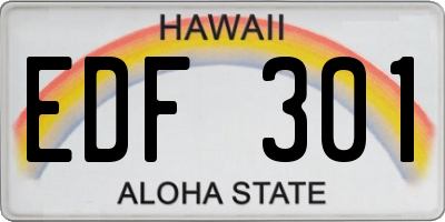 HI license plate EDF301