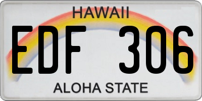 HI license plate EDF306