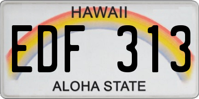 HI license plate EDF313