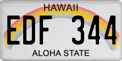 HI license plate EDF344