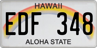 HI license plate EDF348