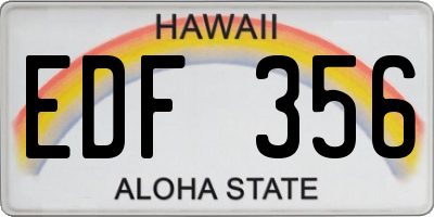 HI license plate EDF356
