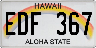 HI license plate EDF367