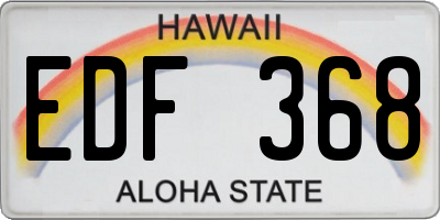HI license plate EDF368