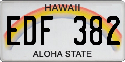 HI license plate EDF382