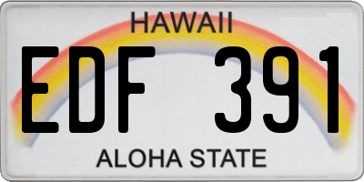 HI license plate EDF391