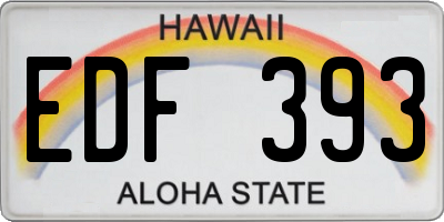 HI license plate EDF393