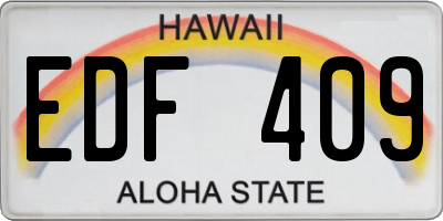 HI license plate EDF409