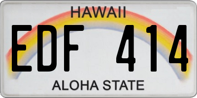 HI license plate EDF414