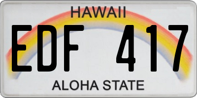 HI license plate EDF417
