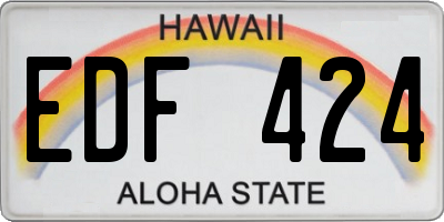 HI license plate EDF424