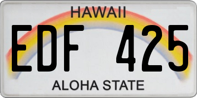 HI license plate EDF425