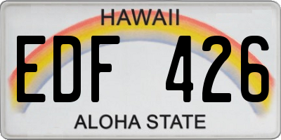 HI license plate EDF426