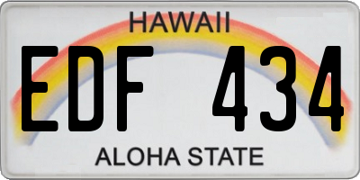 HI license plate EDF434