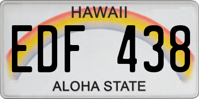 HI license plate EDF438
