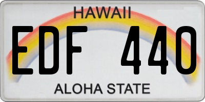 HI license plate EDF440
