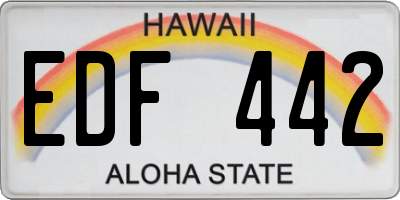 HI license plate EDF442