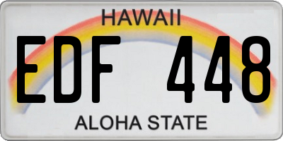 HI license plate EDF448