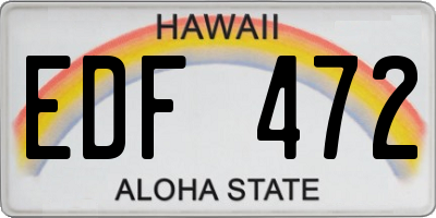 HI license plate EDF472