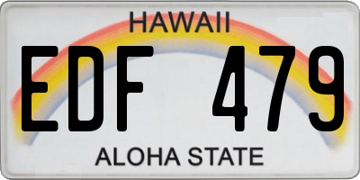 HI license plate EDF479
