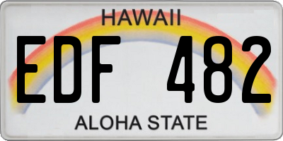 HI license plate EDF482