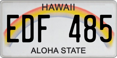 HI license plate EDF485