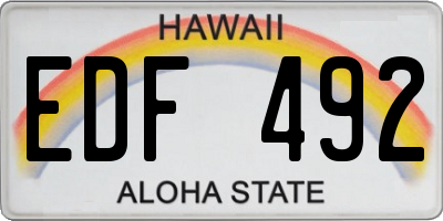 HI license plate EDF492