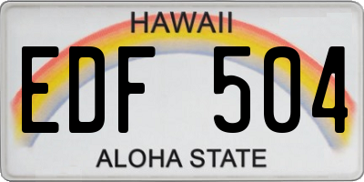 HI license plate EDF504