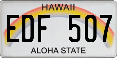 HI license plate EDF507