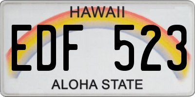 HI license plate EDF523