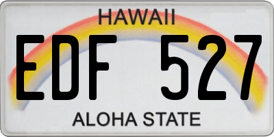HI license plate EDF527
