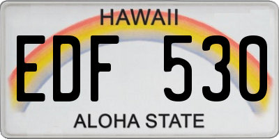 HI license plate EDF530