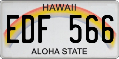 HI license plate EDF566