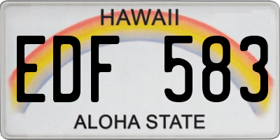 HI license plate EDF583