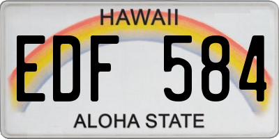 HI license plate EDF584