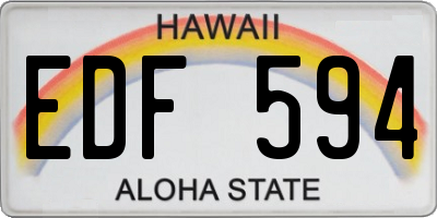 HI license plate EDF594