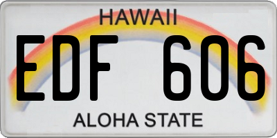 HI license plate EDF606